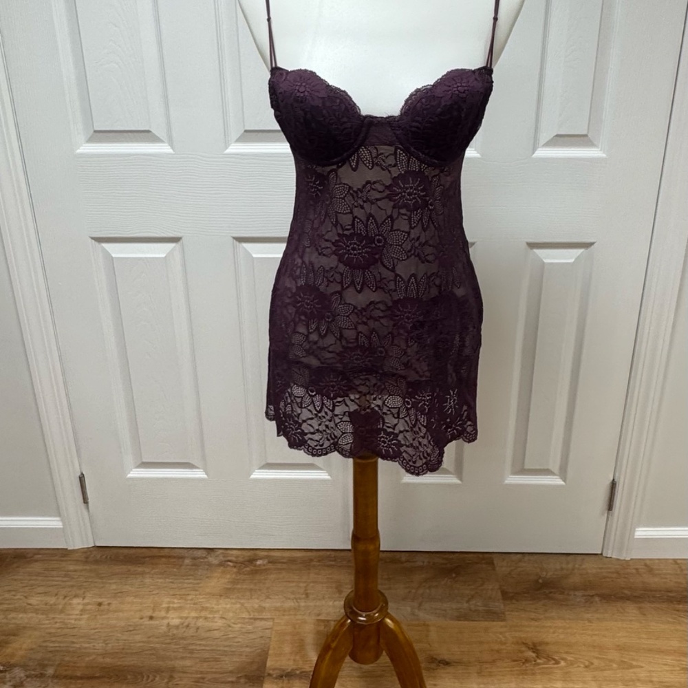 Victoria Secret Purple Lace Babydoll - Size 34B.